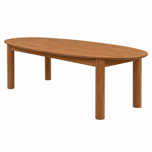 Table à manger ovale en teck massif moderne, design scandinave, imperméable, écologique, faite à la main, durable, 8 places, maison, hôtel - Product Image 3