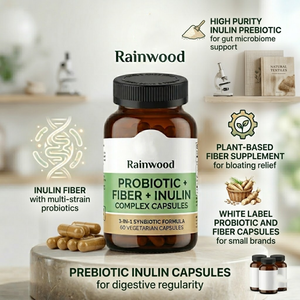 Probiotiques Rainwood avec <span class=keywords><strong>Inuline</strong></span> et Fibres Alimentaires en Capsules – Complément Naturel pour le Soutien Intestinal – Service de Marque Blanche en Gros - Product Image 2