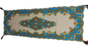 Buy Kashmiri Embroidered <b>Table</b> Runners Online from Lowellcraft Handcrafted Wool & Silk Crewel <b>Work</b> <b>Table</b> Decor with Traditional - Product Image 4