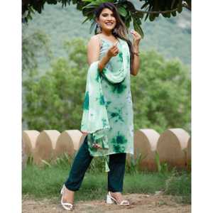 ชุดสูทผ้าชีฟองลายมัดย้อมสีเขียว XS - Product Image 3