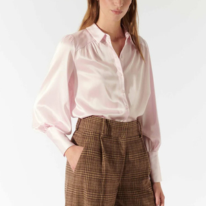 Wholesale Custom Women's <b>Blouses</b> & Shirts and Tops Long Sleeve <b>Satin</b> Shirt Women's Silk Shirt - Product Image 3