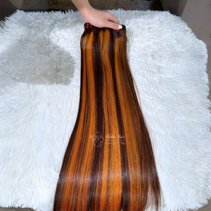 Extensions de cheveux vietnamiens bruts non transformés de haute qualité Piano couleur Premium miroir os droit perruque frontale cuticule alignée - Product Image 2