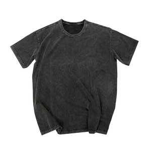 Acid Washed Oversized Men <b>T</b> <b>Shirt</b> 100% Cotton O Neck Short Sleeve Streetwear <b>T</b> <b>Shirt</b> Wholesale Distressed Tee Graphic Oversized - Product Image 4