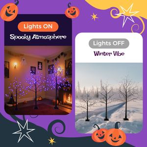 Halloween Spooky <b>Tree</b> with Purple <b>Lights</b> 4FT 5FT and 6FT Lighted Black <b>Tree</b> for Decorations Pac 3 Pac Brand - Product Image 5