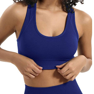 Vêtements de sport avec logo frontal pour fitness, hauts de sport grande taille, motif uni, ensembles de yoga sans couture 3 pièces, yoga, haute élasticité, gym, fitness - Product Image 6