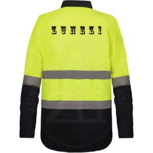 Chemise de sécurité réfléchissante haute visibilité en coton soudé à manches longues pour homme, coupe régulière, pour usage en usine et atelier, résistante à la chaleur NFPA 2112 FR - Product Image 4