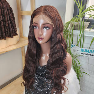 Peluca frontal de encaje HD 100% cabello humano vietnamita, onda corporal, onda profunda, súper doble densidad, 5x5, de un solo donante, con gorra, para mujeres negras, lisa - Product Image 3