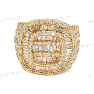 Anillo de Moissanita Cuadrado Estilo Hip Hop, Plata 925, Joyería Unisex de Lujo con Incrustaciones de Diamantes, Certificado GRA, Engaste Pavé, G-H VS2 - Product Image 3