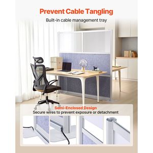 Divisorio per Ufficio 1 Pezzo 178x178 cm, Parete Modulare Divisoria per la Privacy, Divisorio per Stanza in PET Satinato, Postazione di Lavoro Migliorata - Product Image 3