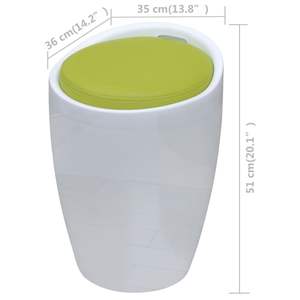 Taburete Estándar de Plástico ABS Blanco con Cuero Sintético Verde Manzana, Taburetes y Otomanas Elegantes - Product Image 5