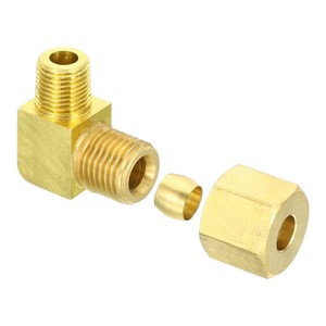 Coude de réduction femelle en laiton à compression SAE # 060202 AOL111 90 Connecteur pneumatique basse pression hydraulique CNC sur mesure en barre d'aluminium - Product Image 4