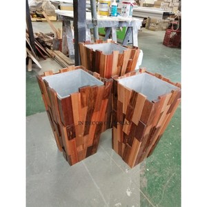 Pots et jardinières en bois modernes européens très demandés, design carré, jardinières d'intérieur pour la décoration de la maison, finition bois naturel - Product Image 5