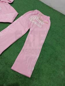 Pantalon de survêtement décontracté pour homme, coupe évasée, épais, style streetwear, avec patch brodé, effet délavé soleil et usé, vente en gros personnalisée - Product Image 3