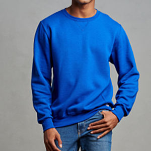 Sudadera de Cuello Redondo para Hombre, Corte Regular, Color Azul Sólido, Tejido de Algodón, Estilo Casual para Otoño - Product Image 3
