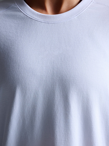 Camiseta de Cuello Redondo Ajustada para Mujer, Lisa, de Manga Corta, Informal, Básica, para Uso Diario - Product Image 4