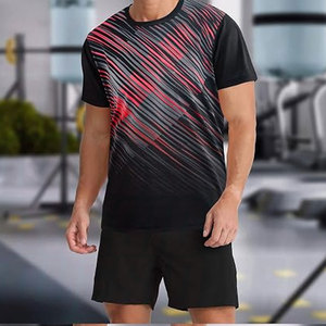 เสื้อยืดกีฬาผู้ชาย เสื้อยืดออกกำลังกาย แห้งเร็ว ระบายอากาศได้ดี ซับเหงื่อ น้ำหนักเบา เหมาะสำหรับวิ่งและออกกำลังกาย - Product Image 2