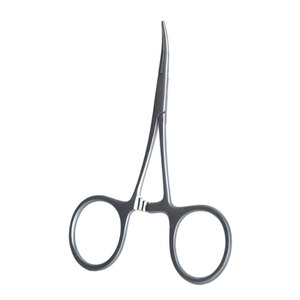 Pinze emostatiche <span class=keywords><strong>Hartman</strong></span> per mosche, curve con ganasce seghettate 90 mm, manico ad anello, in acciaio inossidabile, morsetti chirurgici emostatici - Product Image 6