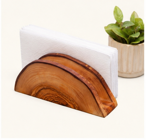 Premium Handcrafted Olive Wood Napkin Holder Natural Grain Boat Shaped <b>Tissue</b> Stand For Luxury Dining Table And Restaurant Decor - Product Image 3