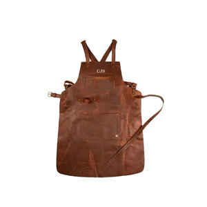Ruya Surgical Adjustable Cross-<b>Back</b> Strap Leather Apron Zipped Pocket Towel Loop <b>Large</b> Full Grain CE Waist Classification - Product Image 1