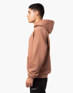 Sweat-shirt à capuche oversize en molleton de coton épais de qualité supérieure, couleur beige sable, style streetwear, vente en gros, usine OEM - Product Image 3