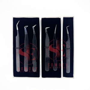 Customizable Private Label Professional Eyelash Tweezers Stainless Steel Lash Extension <b>Tool</b> Fiber Tip Beauty Use Strong - Product Image 4
