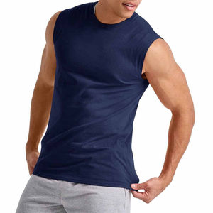 Camisetas sin Mangas de Microfibra de Algodón de Alta Calidad para Hombre, Ropa Deportiva, Absorbente de Sudor, Camisetas Deportivas con Cuello Redondo, Camiseta Deportiva para Correr - Product Image 1