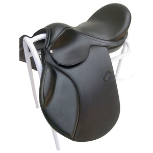 Silla de Montar Inglesa de Cuero para Salto, Cómoda y Duradera, con Estructura de Madera y Herrajes de Latón Niquelado - Product Image 1