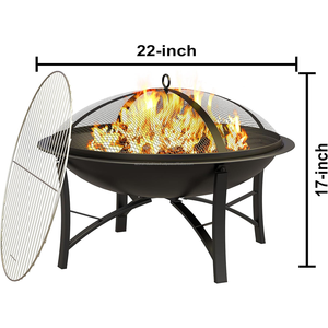 หลุมไฟเผาไม้ในสวนกลางแจ้งพร้อมตะแกรงสำหรับทำอาหารการออกแบบรูปดาวพระจันทร์พร้อมหน้าจอจุดประกาย - Product Image 3