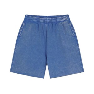 Shorts Bermuda en Coton Uni pour Homme, Taille Élastique, Style Délavé Décontracté, Taille Mi-Haute, Tissu Respirant, Fabricant OEM ODM - Product Image 5