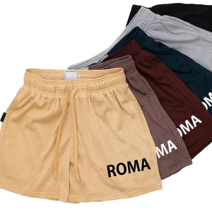 Double <b>Layer</b> Sublimation Plain 100% Polyester Mesh Elastic Waist Casual Breathable Gym Blank Basketball Custom Men's Shorts Dry - Product Image 1