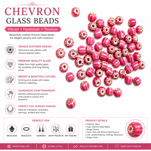 Perles en verre Chevron de qualité supérieure pour la fabrication de bijoux, perles artisanales colorées, vente en gros, qualité d'exportation, approvisionnement mondial - Product Image 6