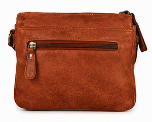 Bolso Bandolera Gravs Hecho a Mano de Cuero Genuino Estilo Bohemio Vintage para Mujer, Moda Primavera, Correa Ajustable, Cierre de Cremallera - Product Image 4