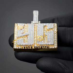 Colgante de Letra de Lujo con Incrustaciones de Diamantes Moissanite VVS, Chapado en Oro, Joyería Hip Hop, Pieza de Cadena Destacada - Product Image 2
