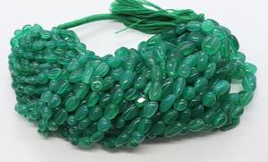 Perles en onyx vert naturel AAA, forme irrégulière, lisses, 6-8 mm, perles en onyx vert pour la fabrication de bijoux, vente en gros - Product Image 2