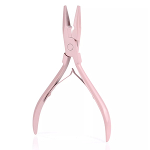 High Quality Micro Links Beads Rings Feather Crimp Plier Hair Extension <b>Tools</b> Double Rubber Handle Grip Easy Use Extension Plier - Product Image 1