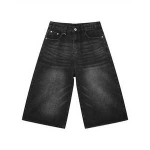 Shorts en jean baggy personnalisés pour hommes, style streetwear, qualité supérieure, écologiques, effet délavé soleil - Product Image 4