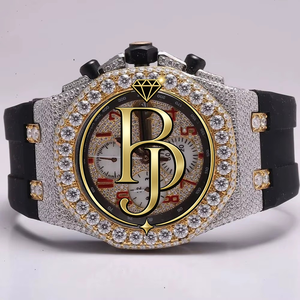 Montre Chronographe de Luxe pour Homme Briva Jewels, Mouvement Analogique, Boîtier en Acier Inoxydable, Résistance à l'Eau 10 Bar, Diamant Moissanite - Product Image 5
