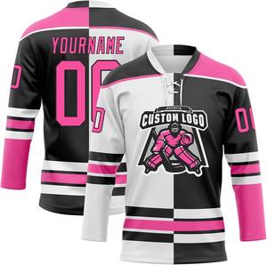 Maillot de hockey personnalisé unisexe pour adulte, col en V, sublimé, anti-humidité, uniforme de hockey sur glace, entraînement, 100% polyester - Product Image 1