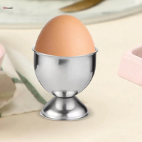 Eleganter 2-teiliger Eierständer aus Edelstahl, hochwertig, für den Frühstückstisch, Eierhalter, Großhandelslieferant
