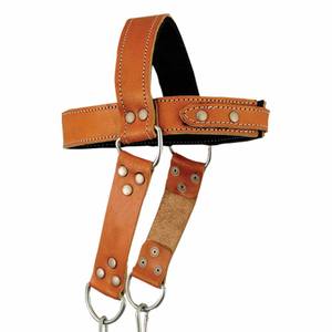 Wholesale Custom Design High Quality Adjustable Portable Made New Fitness Bodybuilding Brand Genuine <b>Leather</b> Head <b>Harness</b> - Product Image 2