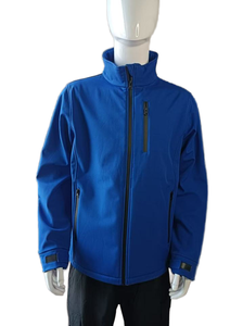 <b>Mens</b> Royal Blue Softshell <b>Rain</b> Jacket Stand Collar Zipper Closure Waterproof Outdoor Sporty Casual Winter <b>Coat</b> Top Outerwear - Product Image 1