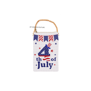Joyeux 4 juillet : Nouvelle collection de sacs mobiles personnalisés faits à la main avec perles, fermeture éclair, qualité exceptionnelle, vente en gros pour clubs - Product Image 3