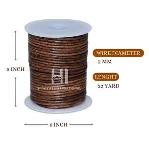 Cordon en cuir de vachette véritable brun antique de 2 à 5mm pour perles, nouage, tressage-DIY Macramé Collier Bijoux Composants - Product Image 3