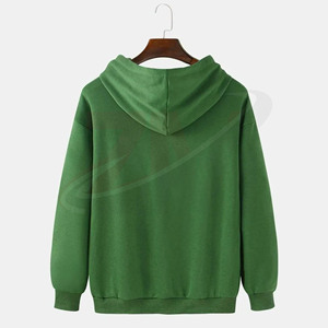 Sudadera con capucha 100% algodón de gramaje pesado para hombre, sudaderas con capucha unisex con estampado personalizado, logotipo de marca, talla grande, color verde - Product Image 2