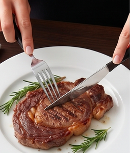 Modern Flatware <b>Set</b> With <b>Black</b> Plastic Handles Stainless Steel <b>Cutlery</b> Dishwasher Safe For Catering And Home Use - Product Image 4