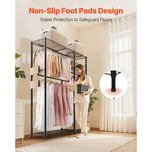 Appendiabiti a 6 livelli regolabile per carichi pesanti, capacità di carico 800 libbre, struttura in acciaio, armadio con capacità di carico 800 libbre - Product Image 6