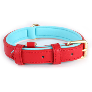 Collar de cuero clásico personalizado para mascotas, collar de perro de cuero sólido acolchado de neopreno, correa de plomo - Product Image 5