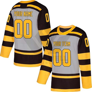 Jersey de Hockey sobre Hielo Personalizado para Hombre, Negro, Malla, Manga Larga, Sublimado, Absorbente de Humedad, Cuello Redondo, Corte Regular para Adultos, Uniforme de Equipo - Product Image 4