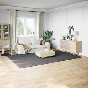 พรมขนยาวสีแอนทราไซต์ โพลีเอสเตอร์ 100% ขนาด 94.5 x 133.9 นิ้ว สำหรับพรมปูพื้นและชุดพรม - Product Image 1