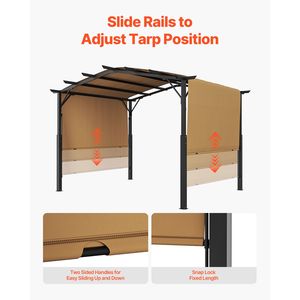 Pergola in Metallo con Tetto Arcuato 12x10ft, Grande Tenda Parasole per Patio - Product Image 6